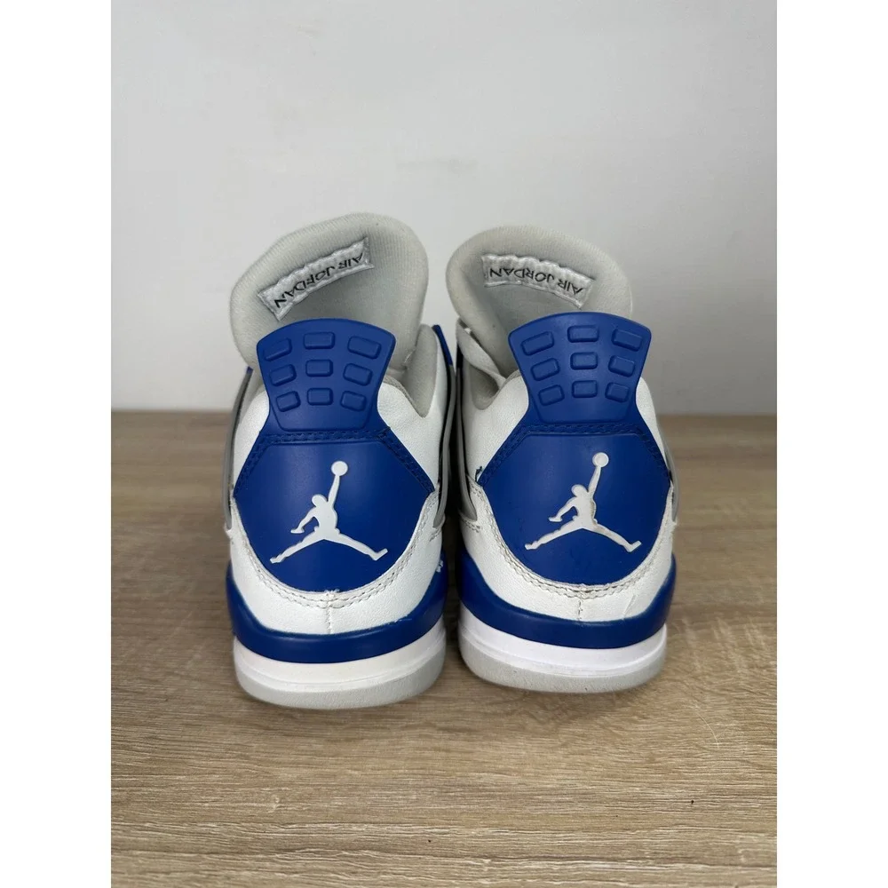 Jordan 4 Retro Military Blue 2018 White Grey Sneakers 308497-406 Mens Size 7